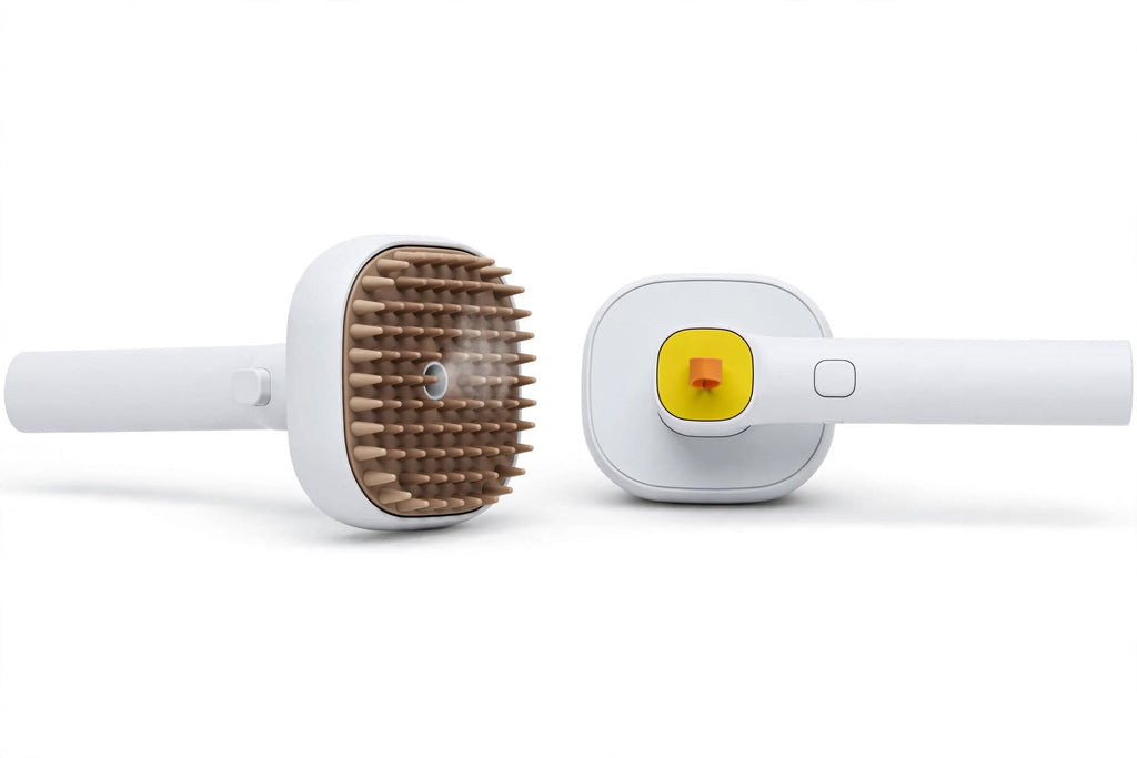 PawPure - Steam Brush - 3-in-1 Pet Grooming & Deshedding Brush